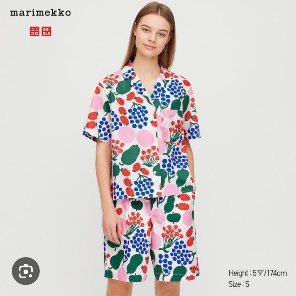 Marimekko x Uniqlo Floral + Fruit Shorts Set Size Large